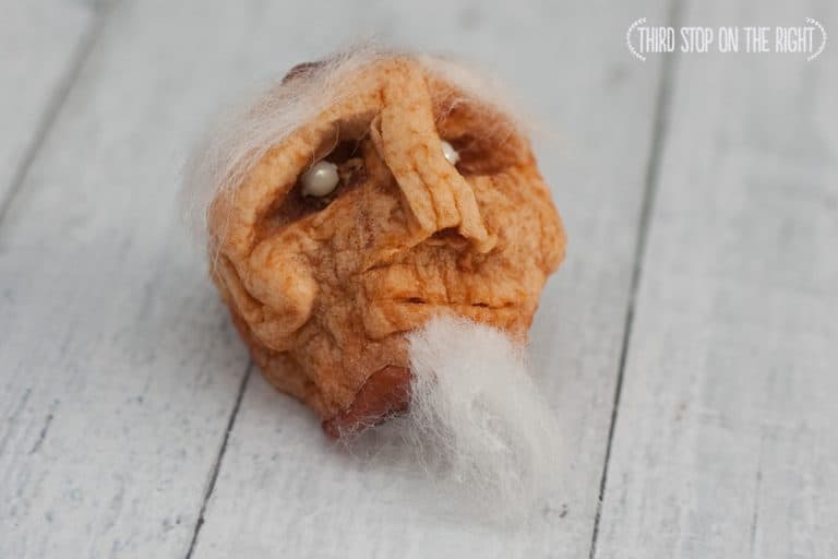 Make Your Own Halloween Carved Apple Shrunken Head — So Creepy!