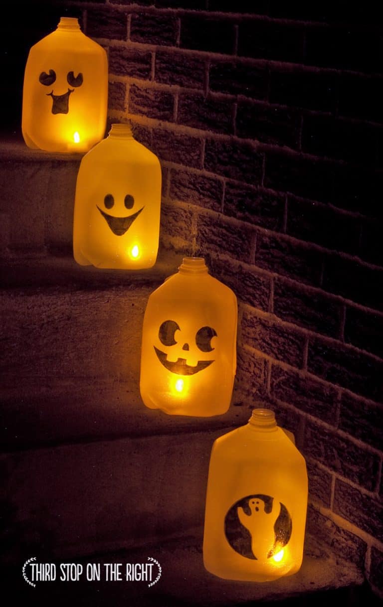 Quick, Inexpensive DIY Halloween Ghost Luminaries