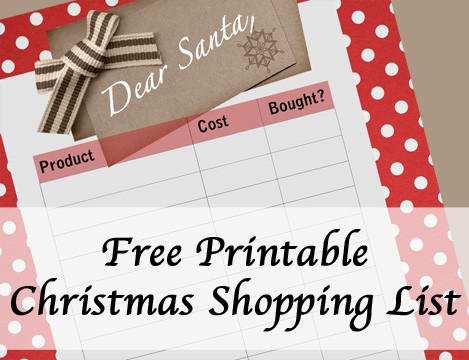 Keep Track of Christmas Shopping with this Free Printable Shopping List