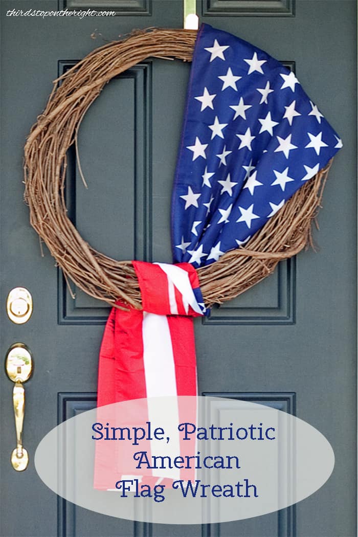 Simple, Patriotic American Flag Wreath for Fourth of July or Memorial Day