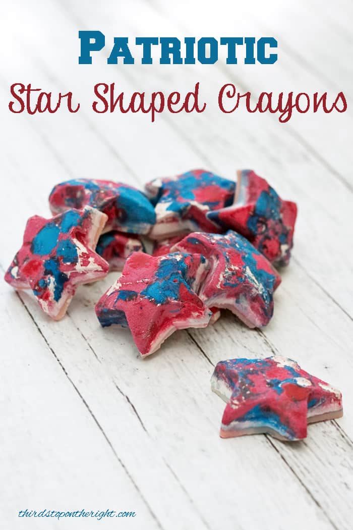 Red, White, and Blue 4th of July Patriotic Star Crayons