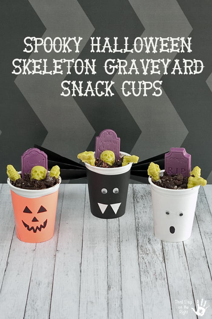 Spooky Halloween Skeleton Graveyard Snack Cups