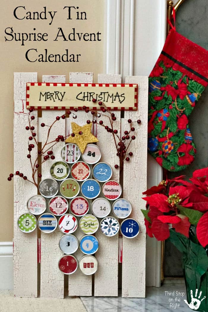DIY Candy Tin Surprise Inside Advent Calendar