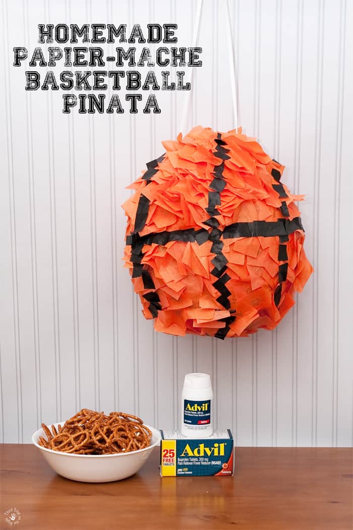 Homemade Papier-Mâché Basketball Piñata