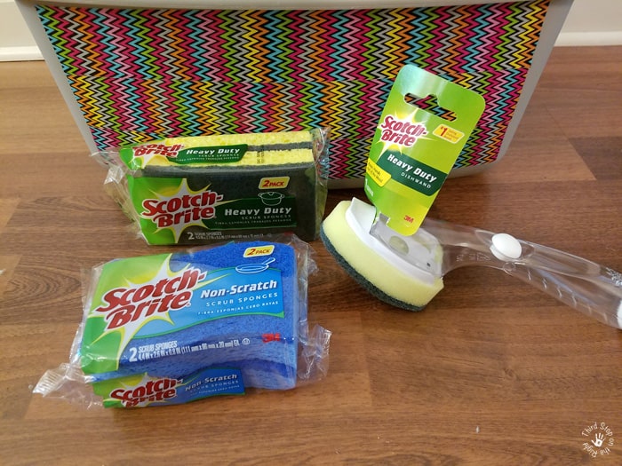 Creating And Stocking a Custom Cleaning Caddy With Colored Tape
