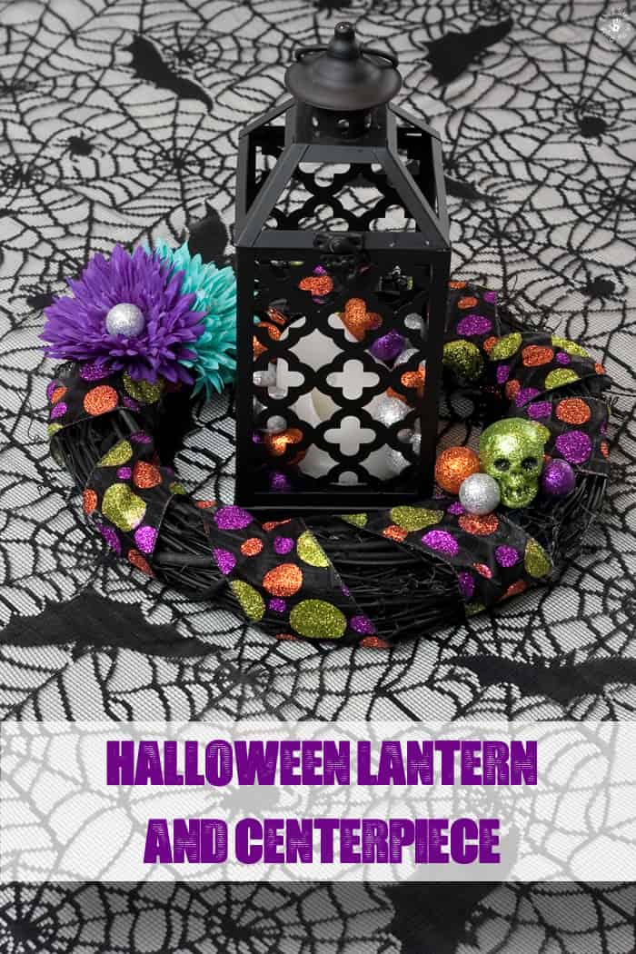 Halloween Lantern and Wreath Centerpiece