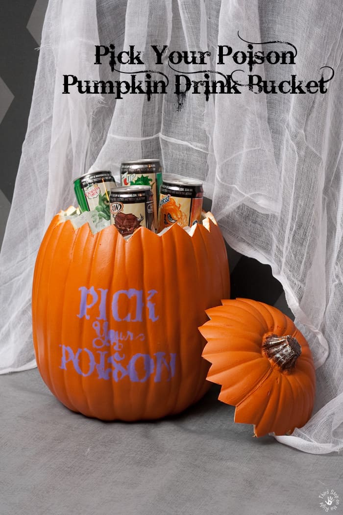Halloween Carved Pumpkin Drink Bucket