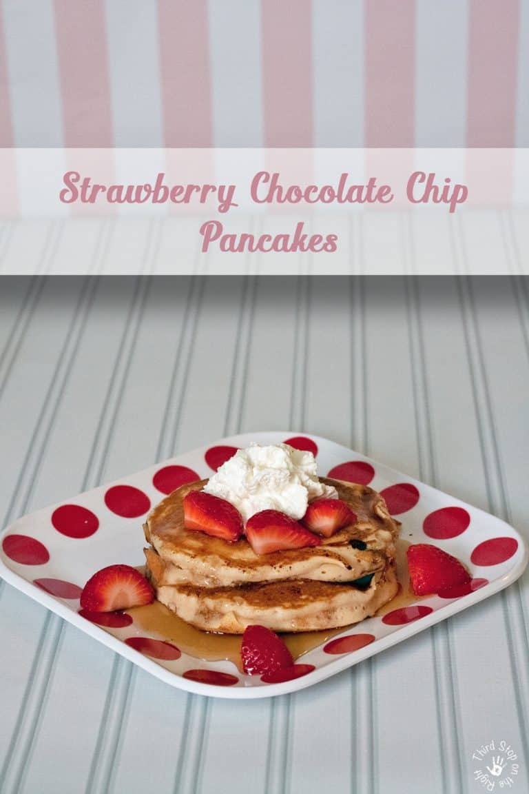 Strawberry Chocolate Chip Pancakes