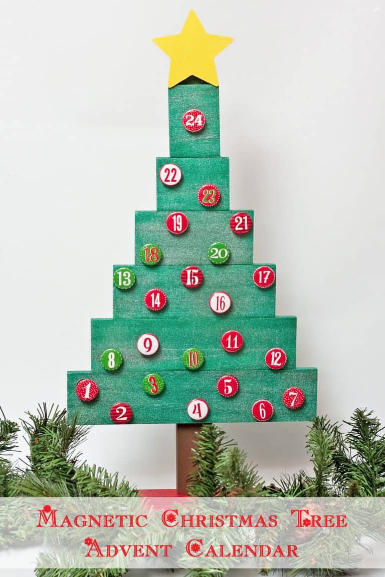 DIY Magnetic Christmas Tree Advent Calendar