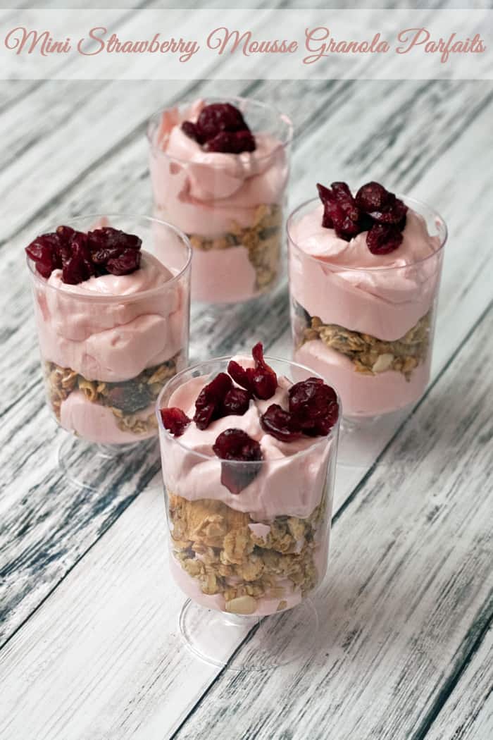 Mini Strawberry Mousse Granola Parfaits