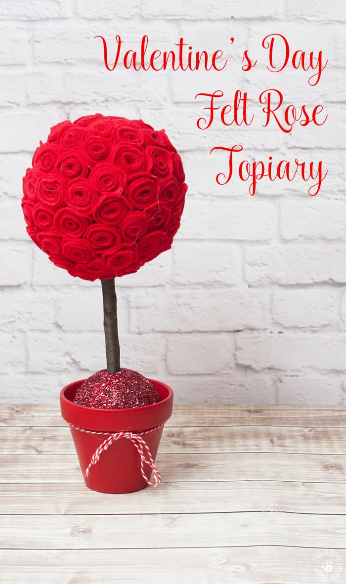 Valentine’s Day Felt Rose Topiary