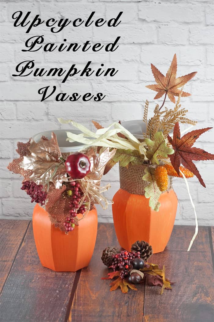 Thrift Store Upcycled Painted Vase Pumpkins
