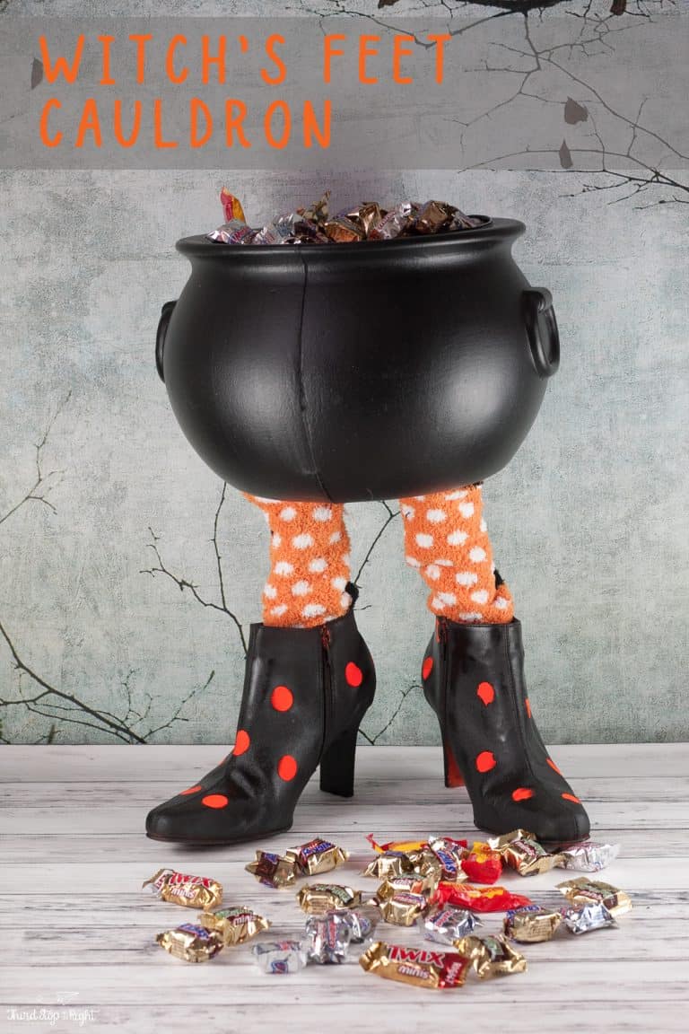 Making a Witch’s Feet Candy Bucket