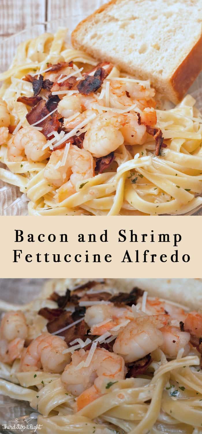 Bacon and Shrimp Fettuccine Alfredo