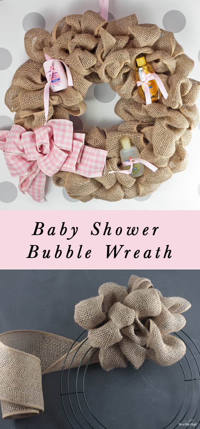 Making a Burlap Baby Essentials Wreath