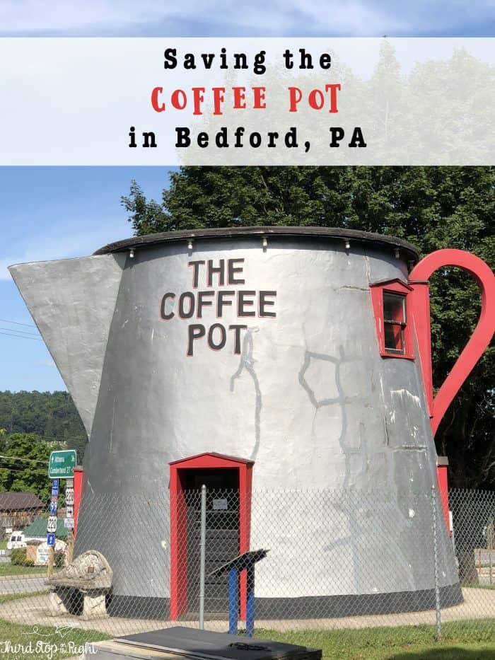 Visiting the Giant Coffee Pot in Bedford Pennsylvania