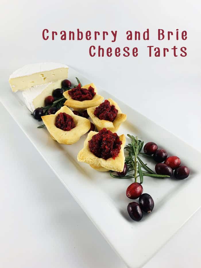 3 Ingredient Cranberry and Brie Cheese Tarts