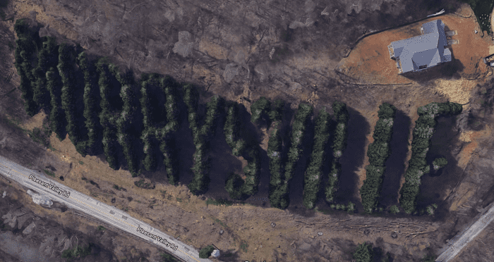 Aerial of Murrysville Tree Sign